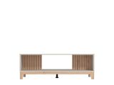 Tavolino da Salotto Beige Marrone Rovere con Piedini un Vano 120.5x54.5x41h cm, Forma Rettangolare - Leguzzano