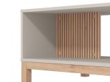 Tavolino da Salotto Beige Marrone Rovere con Piedini un Vano 120.5x54.5x41h cm, Forma Rettangolare - Leguzzano