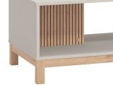 Tavolino da Salotto Beige Marrone Rovere con Piedini un Vano 120.5x54.5x41h cm, Forma Rettangolare - Leguzzano