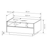 Tavolino da Salotto Beige Marrone Rovere un Cassetto un Vano 96x40x43h cm, Forma Rettangolare - Karisasa