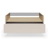 Tavolino da Salotto Beige Marrone Rovere un Cassetto un Vano 96x40x43h cm, Forma Rettangolare - Karisasa