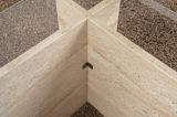 Tavolino da Salotto Beige Portariviste Forma Rettangolare 105x65x40h cm, Materiale Piano in Vetro - Azriel