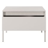 Tavolino da Salotto Beige un Cassetto con Piedini 68x48x68h cm, Forma Quadrato - Kasinela