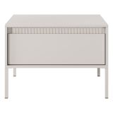 Tavolino da Salotto Beige un Cassetto con Piedini 68x48x68h cm, Forma Quadrato - Kasinela