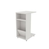 Tavolino da salotto Belel, Tavolo basso da soggiorno, Ripiano da caffè, Tavolino per divano, 30x40h63 cm, Bianco