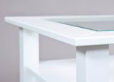 Tavolino da Salotto Bianco 2 Cassetti Portariviste 115x60x45h cm, un Vano - Minturno