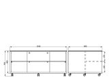 Tavolino da Salotto Bianco 2 Vani con Ruote 101x60x45h cm, Forma Rettangolare - Giussano