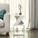 Tavolino da Salotto Bianco 2 Vani Forma Rettangolare 30x30x50h cm, Materiale Piano in Legno Nobilitato - Rubiana