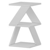 Tavolino da Salotto Bianco 2 Vani Forma Rettangolare 30x30x50h cm, Materiale Piano in Legno Nobilitato - Rubiana