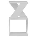Tavolino da Salotto Bianco 2 Vani Forma Rettangolare 30x30x50h cm, Materiale Piano in Legno Nobilitato - Rubiana