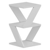 Tavolino da Salotto Bianco 2 Vani Forma Rettangolare 30x30x50h cm, Materiale Piano in Legno Nobilitato - Rubiana