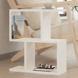 Tavolino da Salotto Bianco 2 Vani Forma Rettangolare 45x17x51h cm, Materiale Piano in Legno Nobilitato - Ceprano