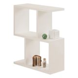 Tavolino da Salotto Bianco 2 Vani Forma Rettangolare 45x17x51h cm, Materiale Piano in Legno Nobilitato - Ceprano