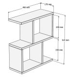 Tavolino da Salotto Bianco 2 Vani Forma Rettangolare 45x17x51h cm, Materiale Piano in Legno Nobilitato - Ceprano