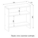 Tavolino da Salotto Bianco 2 Vani Forma Rettangolare 51x18x49h cm, Materiale Piano in Legno Nobilitato - Crixia