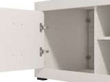 Tavolino da Salotto Bianco 3 Vani Forma Rettangolare 101x58x53.5h cm, Materiale Piano in Legno Nobilitato - Vervio