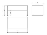 Tavolino da Salotto Bianco con Piedini un Vano 90x49.5x45.5h cm, Forma Rettangolare - Formia