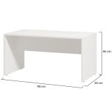 Tavolino da Salotto Bianco con Piedini un Vano 90x49.5x45.5h cm, Forma Rettangolare - Formia