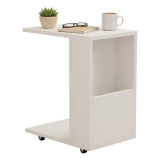 Tavolino da Salotto Bianco con Ruote 2 Vani 30x40x50h cm, Forma Rettangolare - Monticano