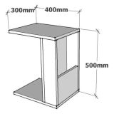 Tavolino da Salotto Bianco con Ruote 2 Vani 30x40x50h cm, Forma Rettangolare - Monticano