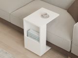 Tavolino da Salotto Bianco con Ruote 2 Vani 30x40x50h cm, Forma Rettangolare - Monticano