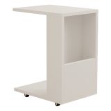 Tavolino da Salotto Bianco con Ruote 2 Vani 30x40x50h cm, Forma Rettangolare - Monticano