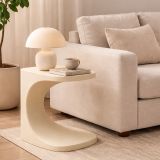 Tavolino da Salotto Bianco Crema Adatto per Indoor-outdoor Forma Rettangolare 44x54x44h cm, Colore Ripiano Bianco - Bagan