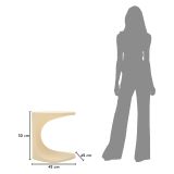 Tavolino da Salotto Bianco Crema Adatto per Indoor-outdoor Forma Rettangolare 44x54x44h cm, Colore Ripiano Bianco - Bagan