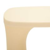 Tavolino da Salotto Bianco Crema Adatto per Indoor-outdoor Forma Rettangolare 44x54x44h cm, Colore Ripiano Bianco - Bagan