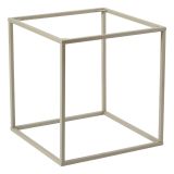 Tavolino da Salotto Bianco Crema Forma Quadrato Materiale Piano in Metallo 45x45x52h cm, Colore Ripiano Bianco - Lorsica