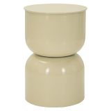 Tavolino da Salotto Bianco Crema Forma Rotondo Colore Ripiano Bianco 33x51x33h cm, Sfumatura Colore Struttura Crema - Bandip