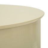 Tavolino da Salotto Bianco Crema Forma Rotondo Colore Ripiano Bianco 33x51x33h cm, Sfumatura Colore Struttura Crema - Bandip