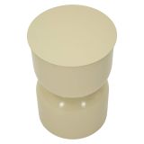 Tavolino da Salotto Bianco Crema Forma Rotondo Colore Ripiano Bianco 33x51x33h cm, Sfumatura Colore Struttura Crema - Bandip