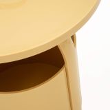 Tavolino da Salotto Bianco Crema Forma Rotondo Colore Ripiano Bianco 46x54x46h cm, Sfumatura Colore Struttura Crema - Inle
