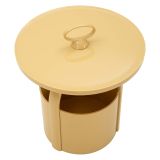 Tavolino da Salotto Bianco Crema Forma Rotondo Colore Ripiano Bianco 46x54x46h cm, Sfumatura Colore Struttura Crema - Inle