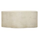Tavolino da Salotto Bianco Crema Nero Adatto per Indoor-outdoor Effetto Pietra Forma Nuvola 62x48x100h cm, Colore Ripiano Bianco - Sefrou