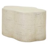 Tavolino da Salotto Bianco Crema Nero Adatto per Indoor-outdoor Effetto Pietra Forma Nuvola 62x48x100h cm, Colore Ripiano Bianco - Sefrou