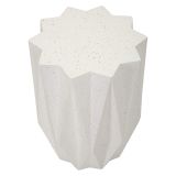Tavolino da Salotto Bianco Crema Nero Adatto per Indoor-outdoor Effetto Pietra Forma Stella 46x60x46h cm, Colore Ripiano Bianco - Gala