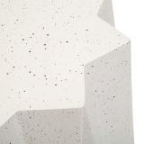 Tavolino da Salotto Bianco Crema Nero Adatto per Indoor-outdoor Effetto Pietra Forma Stella 46x60x46h cm, Colore Ripiano Bianco - Gala