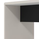Tavolino da Salotto Bianco Crema Nero Forma Rettangolare Colore Ripiano Bianco 90x50x47h cm, Colore Struttura Nero - Limatola