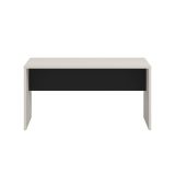 Tavolino da Salotto Bianco Crema Nero Forma Rettangolare Colore Ripiano Bianco 90x50x47h cm, Colore Struttura Nero - Limatola