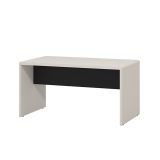 Tavolino da Salotto Bianco Crema Nero Forma Rettangolare Colore Ripiano Bianco 90x50x47h cm, Colore Struttura Nero - Limatola
