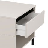 Tavolino da Salotto Bianco Crema Nero un Cassetto con Piedini 102x55x52h cm, 3 Vani - Salentina