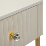 Tavolino da Salotto Bianco Crema oro 2 Cassetti Forma Quadrato 45x45x90h cm, Colore Ripiano Bianco - Dava
