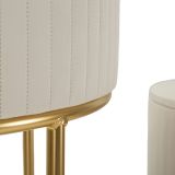 Tavolino da Salotto Bianco Crema oro set da 2 Forma Rotondo 50x50x90h cm, Colore Ripiano Bianco - Davapa