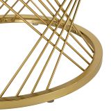 Tavolino da Salotto Bianco Crema oro un Cassetto Rivestimento in Tessuto Imbottito Modulabile 70x70x48h cm, un Vano - Davazate