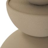 Tavolino da Salotto Bianco Crema Trasparente Forma Rotondo Colore Ripiano Trasparente 45x45x50h cm, Materiale Struttura in Vetro - Famefali
