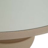 Tavolino da Salotto Bianco Crema Trasparente Forma Rotondo Colore Ripiano Trasparente 45x45x50h cm, Materiale Struttura in Vetro - Famefali