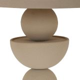 Tavolino da Salotto Bianco Crema Trasparente Forma Rotondo Colore Ripiano Trasparente 45x45x50h cm, Materiale Struttura in Vetro - Famefali