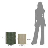 Tavolino da Salotto Bianco Crema Verde set da 2 Forma Rotondo 44x52x44h cm, Colore Ripiano Bianco - Ganomo